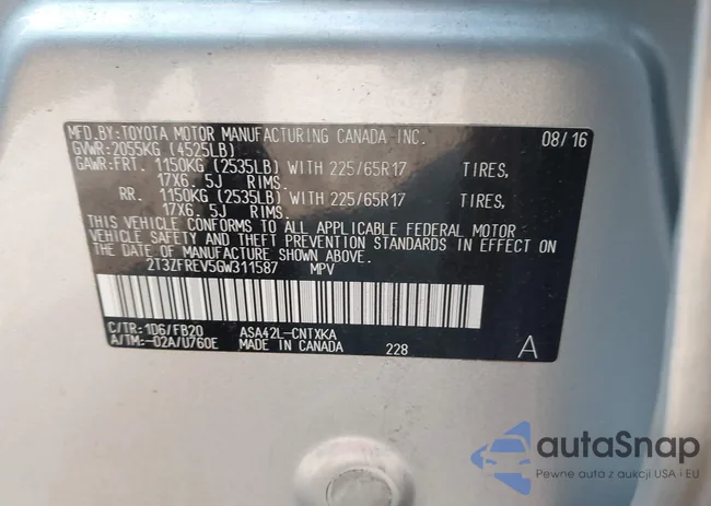 2T3ZFREV5GW311587: 42947722