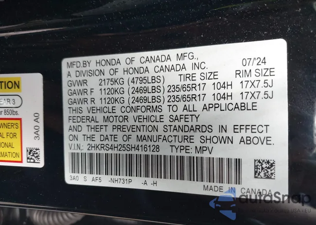 7FARS4H29PE020407: 42947773