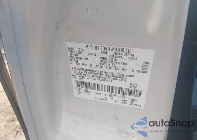 1FMCU9EG9BKA52435: 42947999