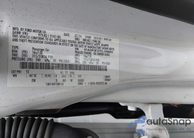 1FADP3F27EL358683: 42947257