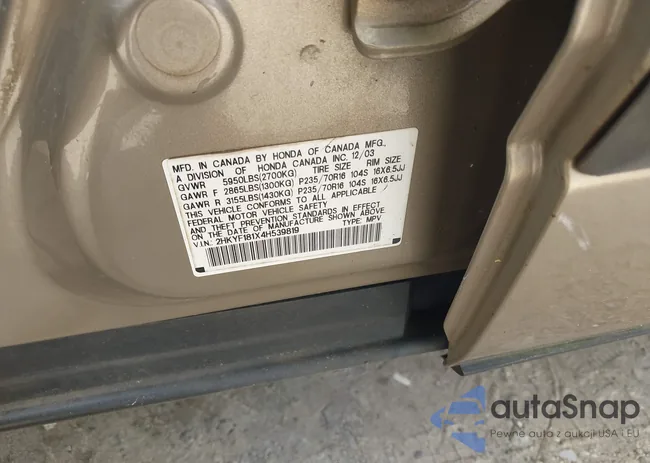 2HKYF181X4H539819: 42947393