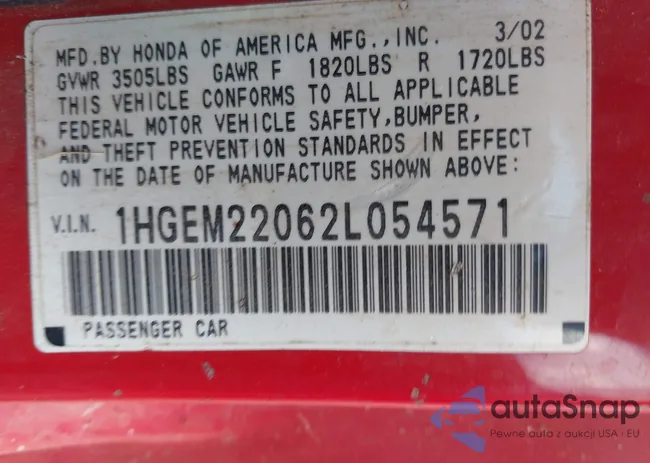 1HGEM22062L054571: 42948519