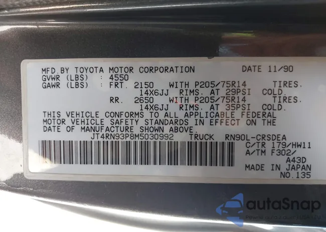 JT4RN93P8M5030992: 42948885