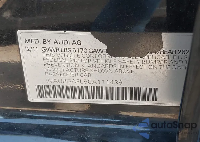 WAUBGAFL5CA111439: 42948909