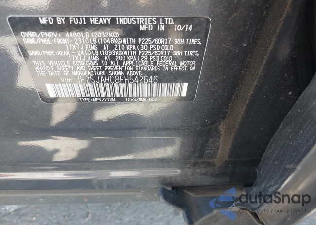JF2SJAHC8FH542646: 42949088