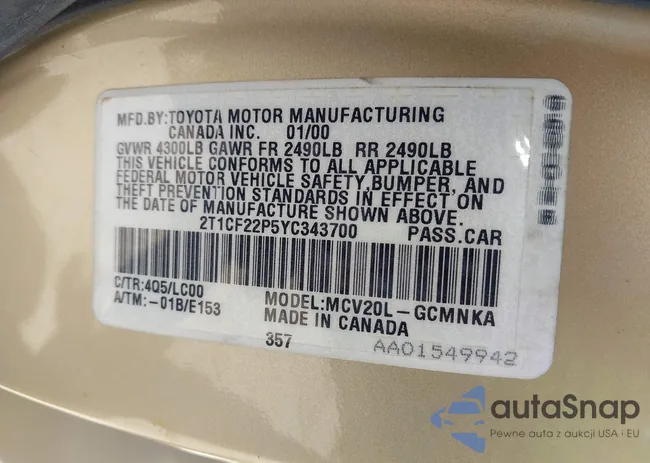 2T1CF22P5YC343700: 42948160