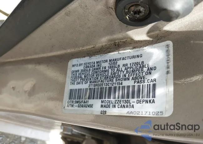 2T1BR32E13C121154: 42948507