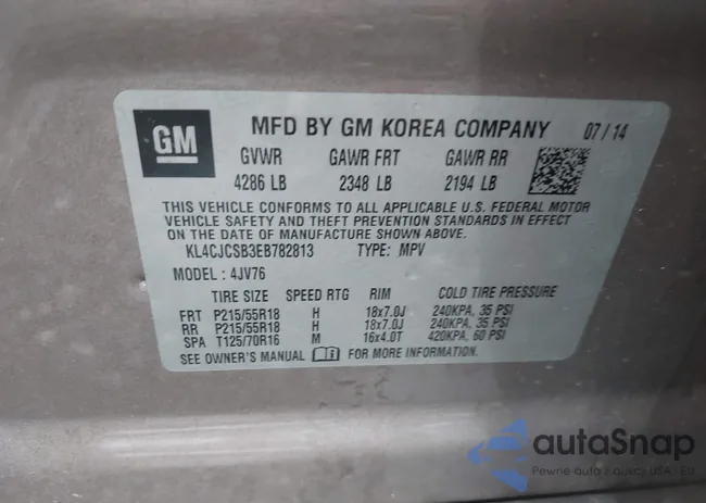 KL4CJCSB3EB782813: 42949651