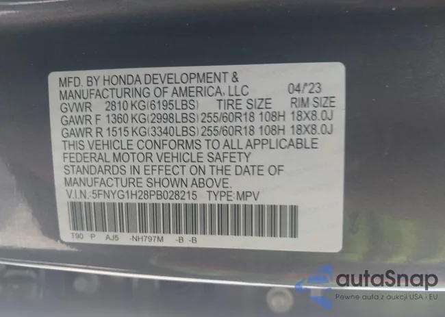 5FNYG1H28PB028215: 42949669