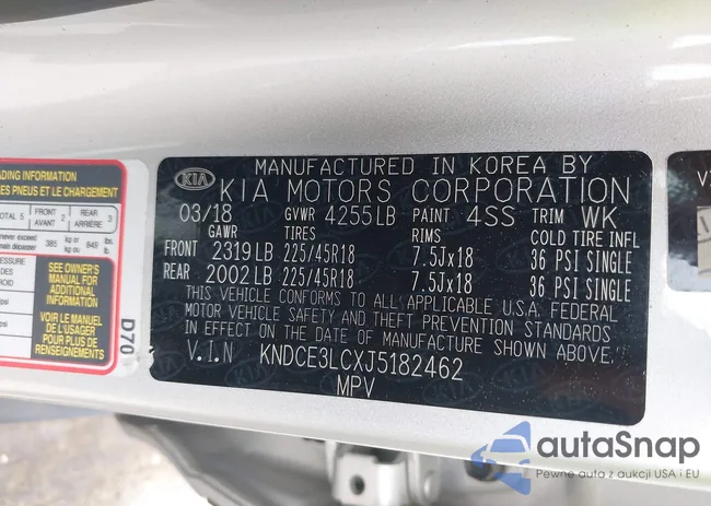 KNDCE3LCXJ5182462: 42949707