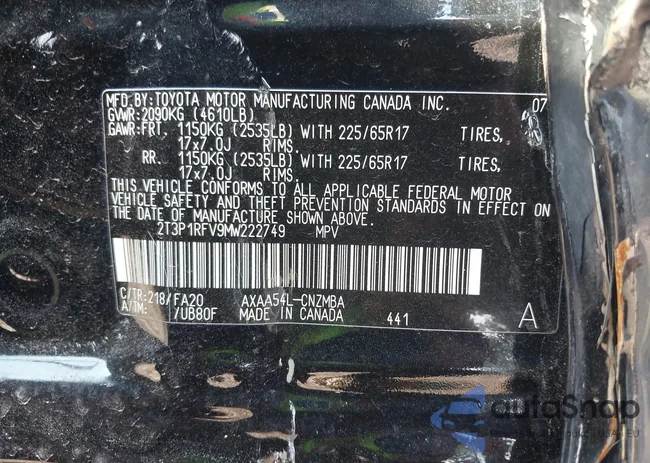 2T3P1RFV9MW222749: 42949711