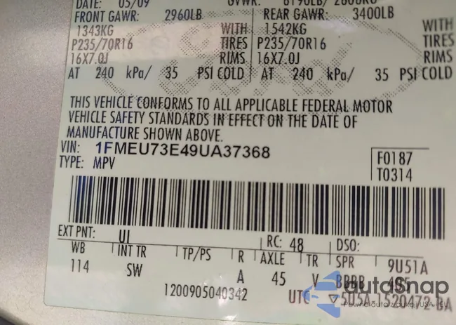 1FMEU73E49UA37368: 42949781