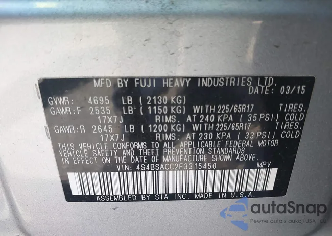 4S4BSACC2F3315450: 42950080