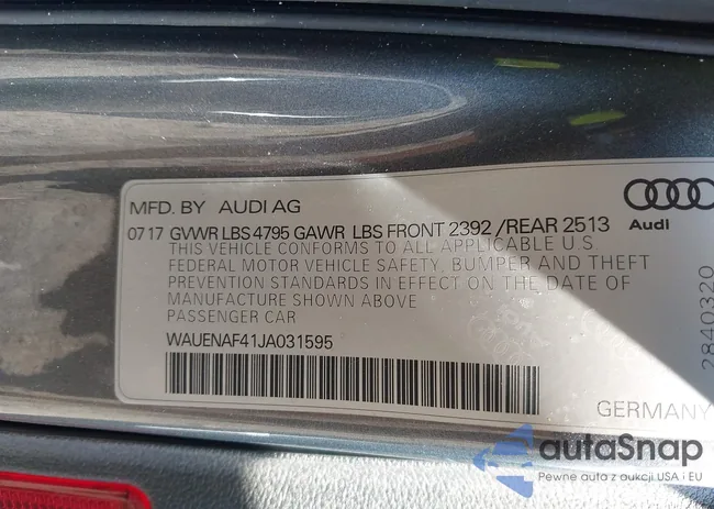 WAUENAF41JA031595: 42950087