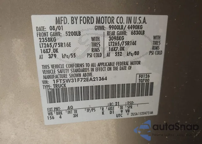 1FTSW31F72EA21364: 42949168