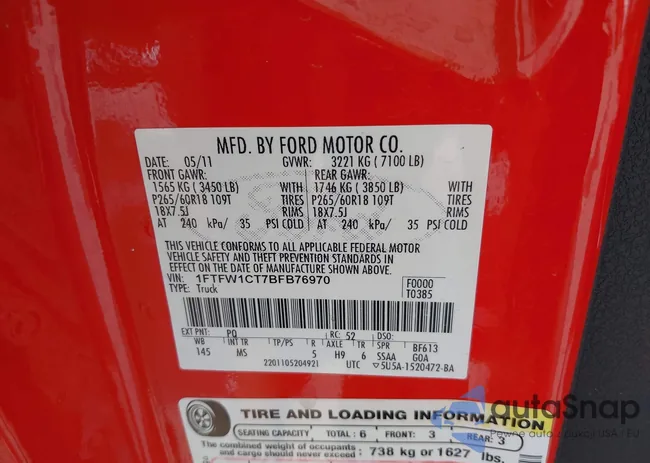 1FTFW1CT7BFB76970: 42949266