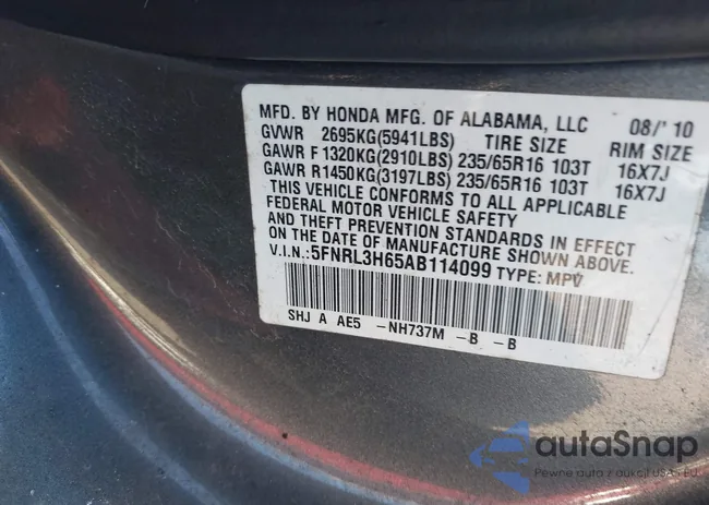5FNRL3H65AB114099: 42949312