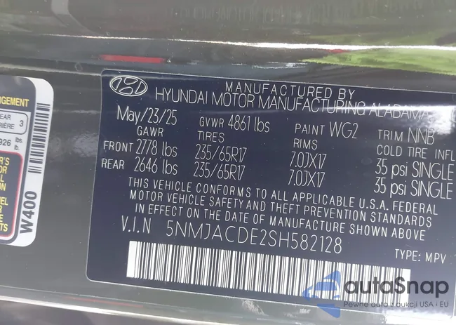 5NMJACDE2SH582128: 42949428