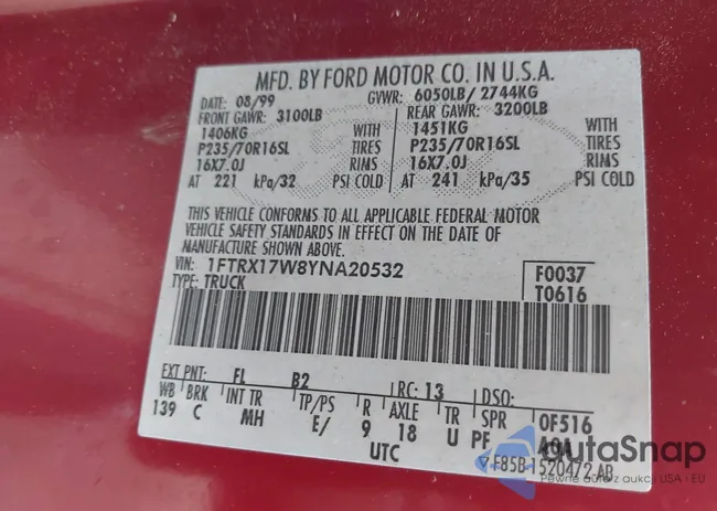 1FTRX17W8YNA20532: 42949483