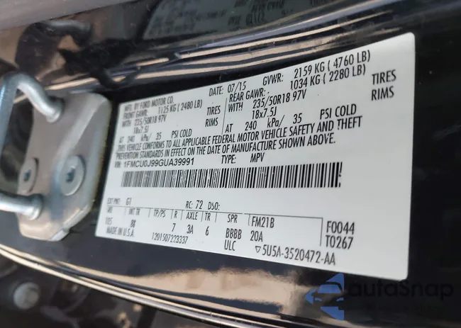 1FMCU0J99GUA39991: 42949503