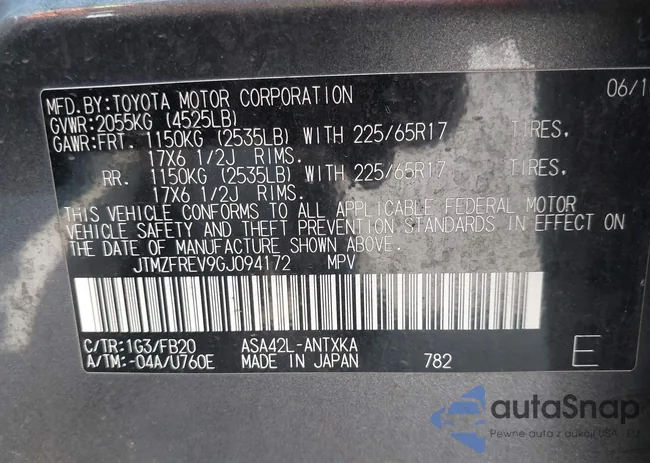 JTMZFREV9GJ094172: 42950583