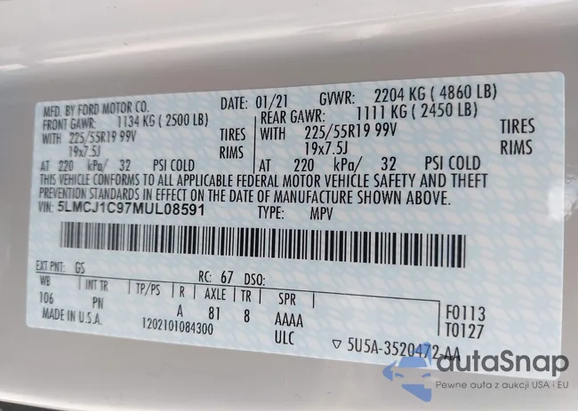 5LMCJ1C97MUL08591: 42950606