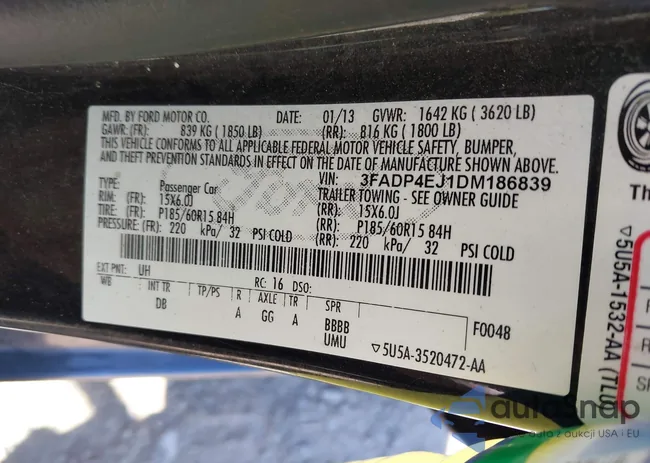 3FADP4EJ1DM186839: 42950619