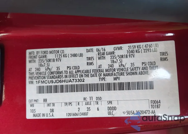 1FMCU9JD6HUA73302: 42950876