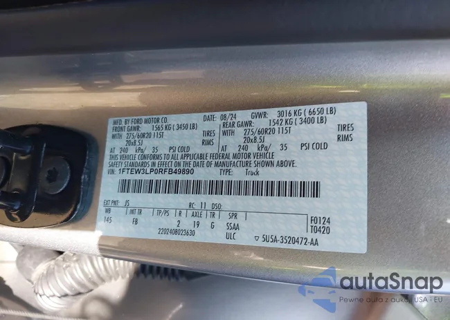 1FTEW3LP0RFB49890: 42950156