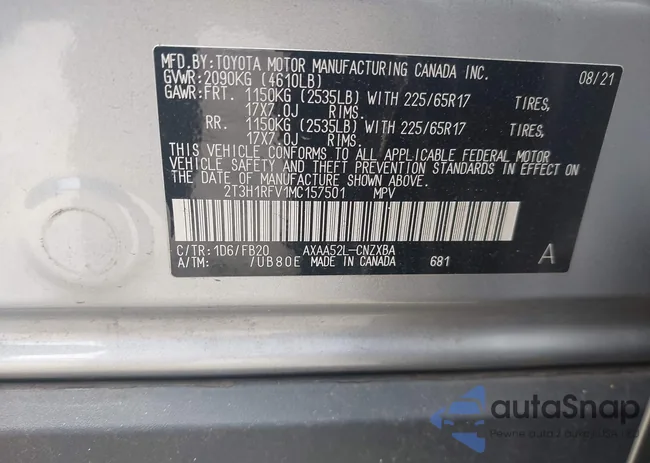 2T3H1RFV1MC157501: 42950239