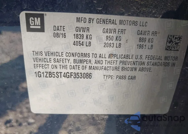 1G1ZB5ST4GF353086: 42951532