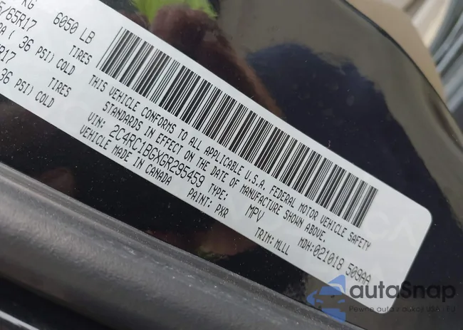 2C4RC1BGXGR295459: 42951625