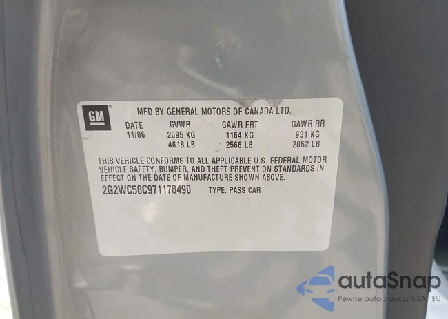 2G2WC58C971178490: 42951765