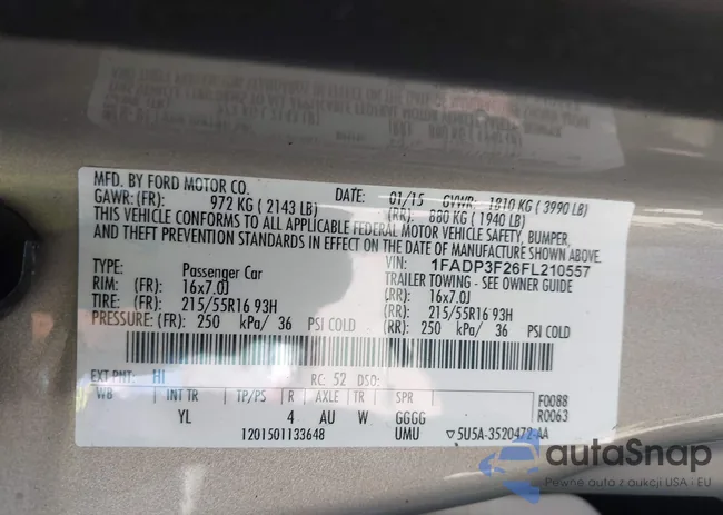 1FADP3F26FL210557: 42951815