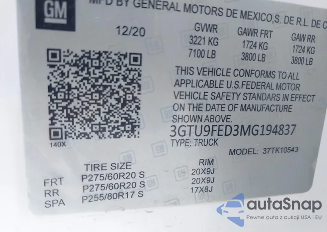 1GTP8FED0MZ143523: 42952090