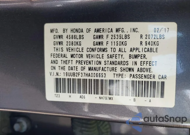 19UUB2F37HA006653: 42951130