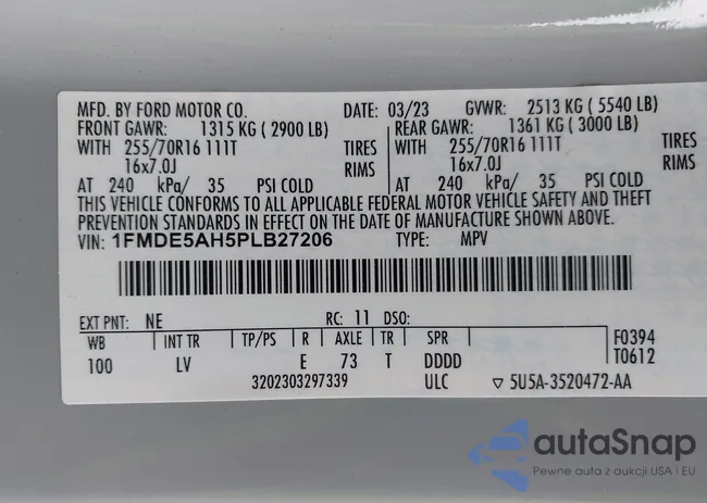 1FMDE5AH5PLB27206: 42951249