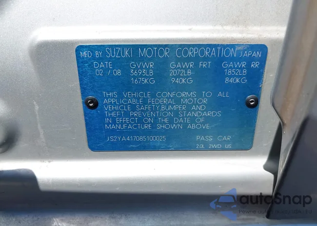 JS2YA417085100025: 42951306