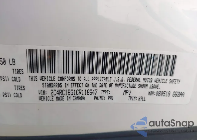 2C4RC1BG1CR118647: 42952600