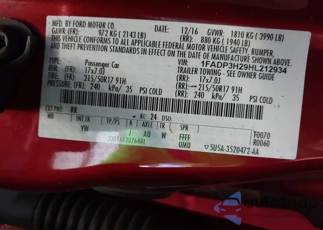 1FADP3H29HL212934: 42952390