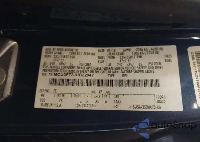 1FMCU0F73JUB22847: 42952471