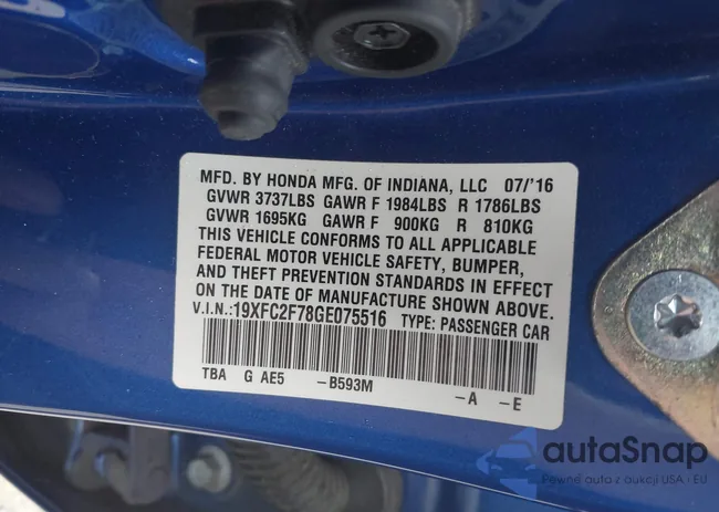 19XFC2F78GE075516: 42953659