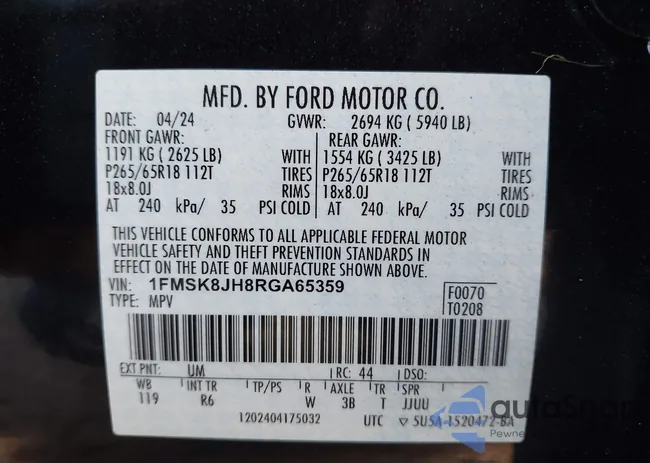 1FMSK8JH8RGA65359: 42953679