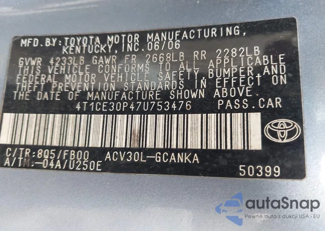 4T1CE30P47U753476: 42953734