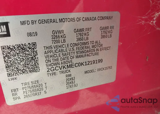 2GCVKMEC0K1219199: 42953936