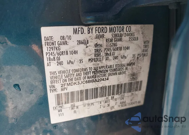 2FMDK3JC6BBA20434: 42954081