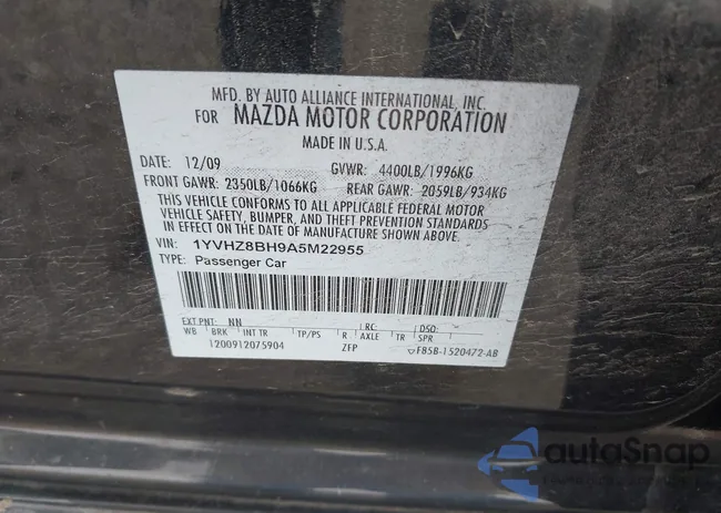 1YVHZ8BH9A5M22955: 42953114