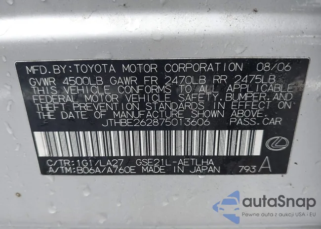 JTHBE262875013606: 42953236