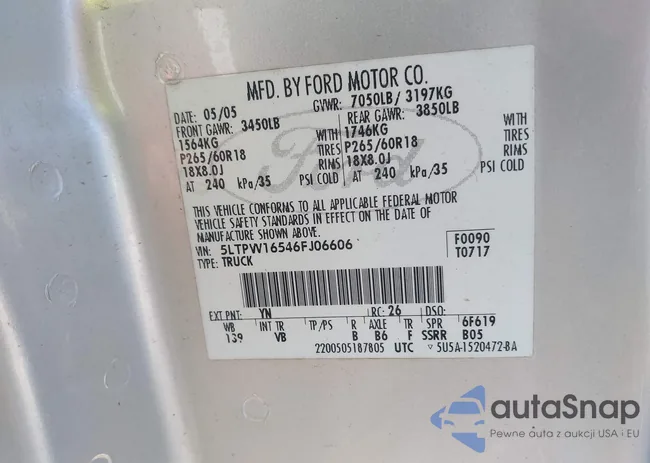 5LTPW16546FJ06606: 42953275