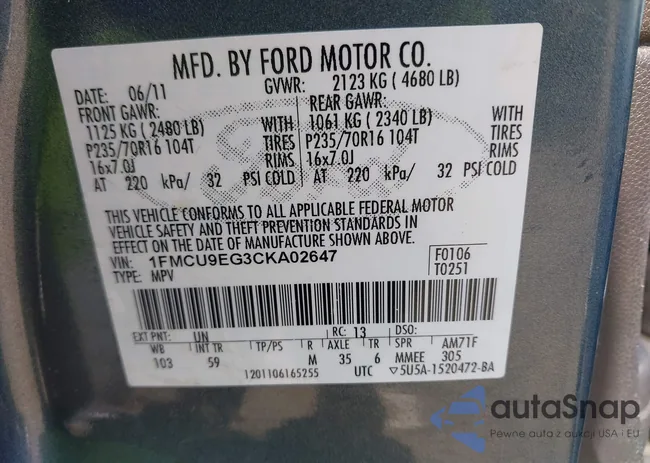 1FMCU9EG3CKA02647: 42954610